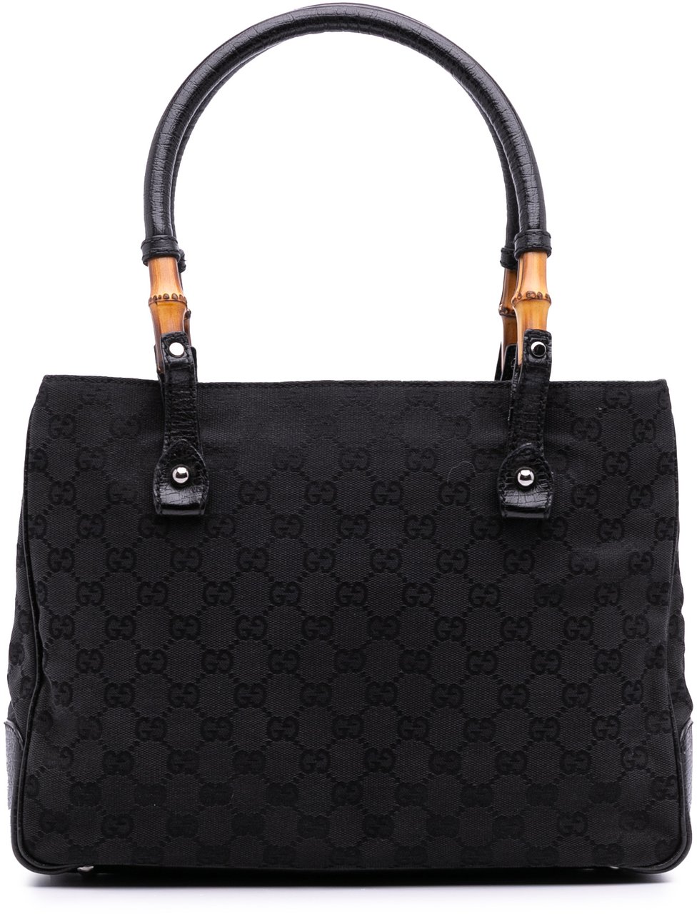 Gucci GG Canvas Bamboo Tote Zwart