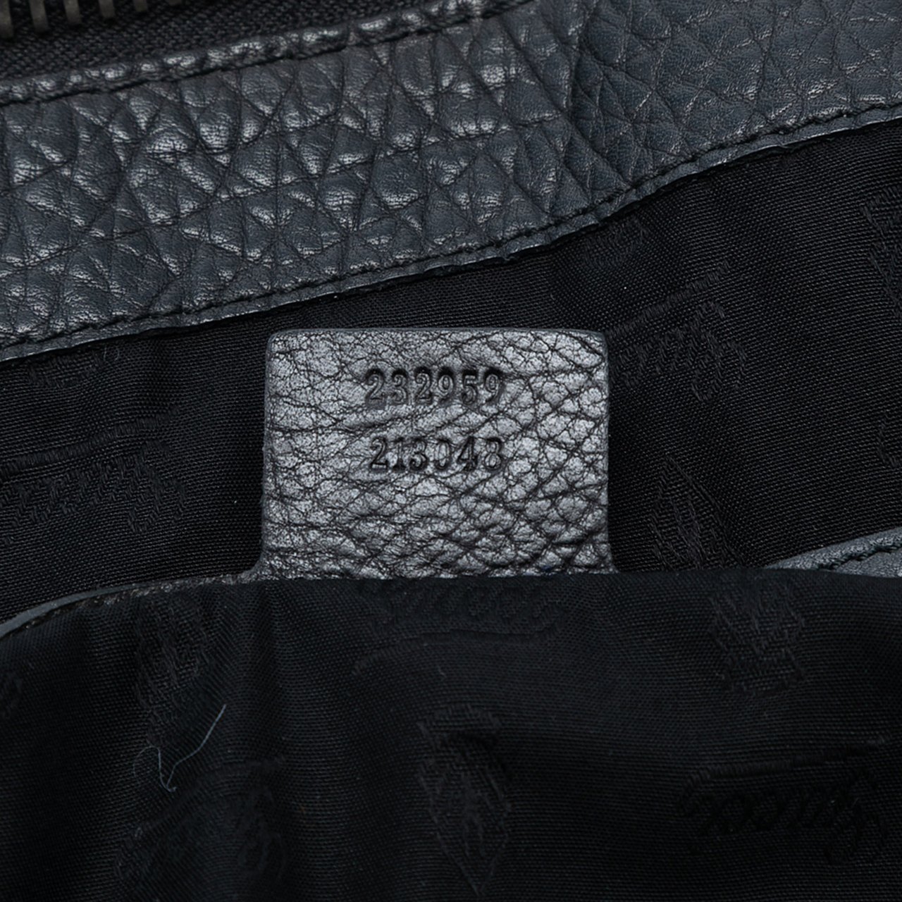 Gucci Medium Leather Bamboo Bar Tote Zwart