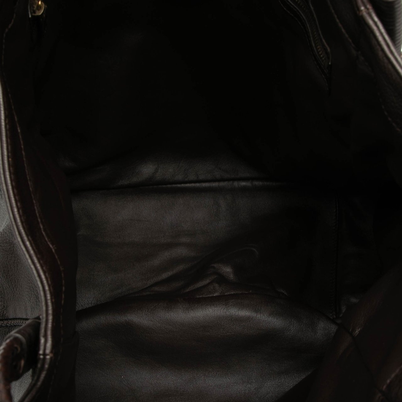 Gucci Large Pebbled Deerskin Bamboo Hip Tote Bruin