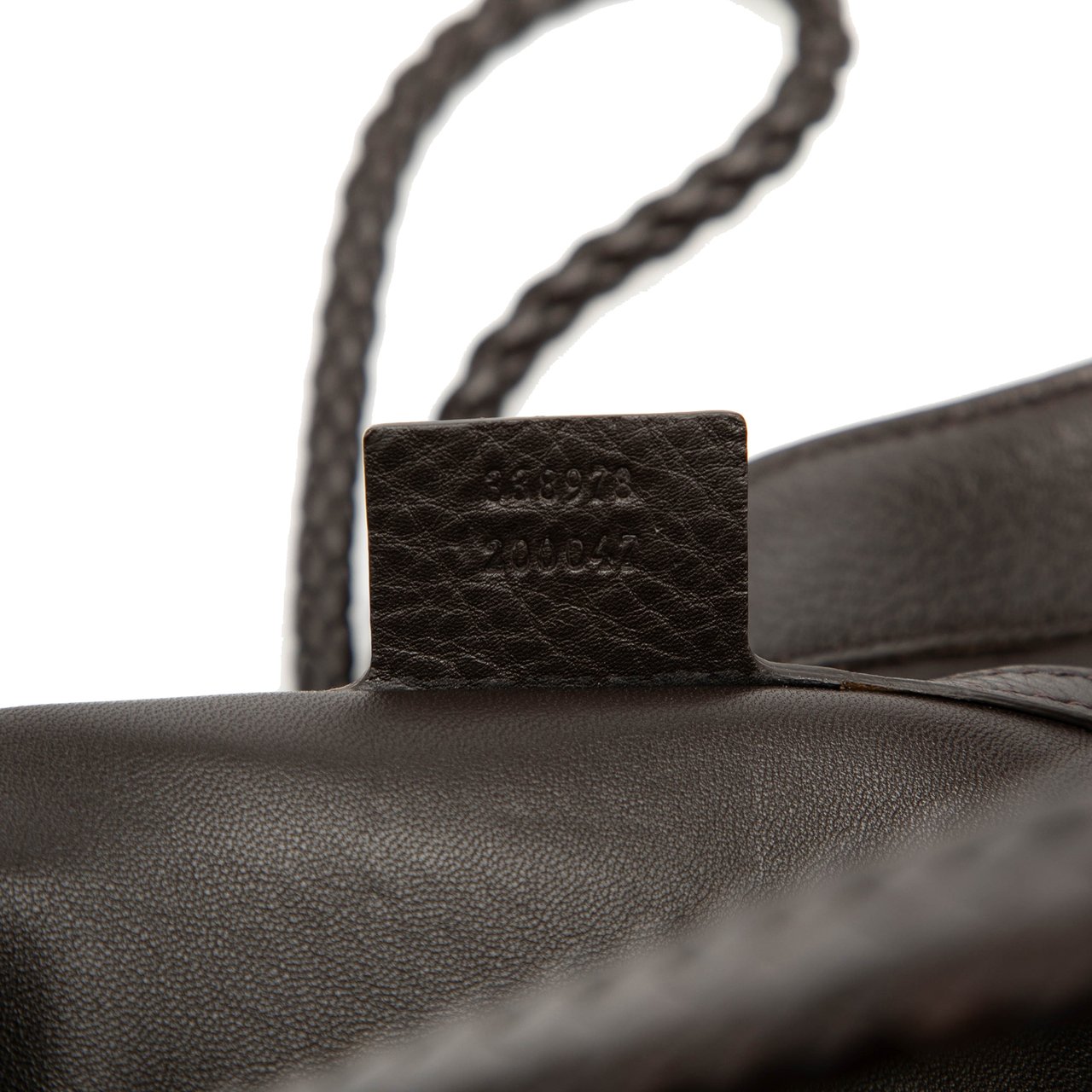 Gucci Large Pebbled Deerskin Bamboo Hip Tote Bruin