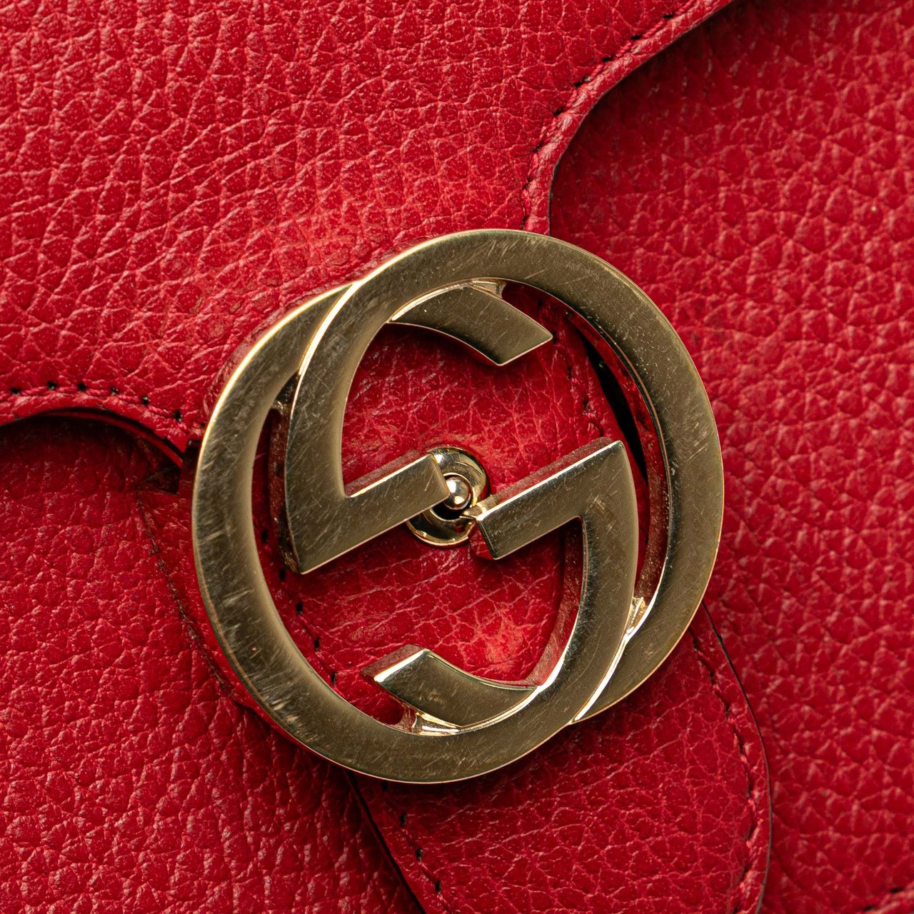 Gucci Small Dollar Calfskin Interlocking G Crossbody Rood