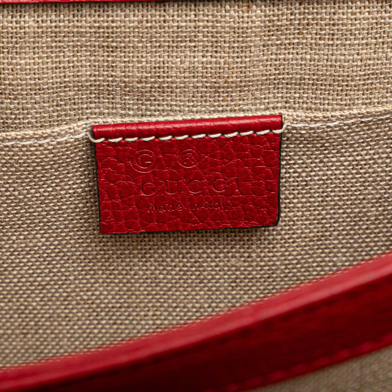 Gucci Small Dollar Calfskin Interlocking G Crossbody Rood