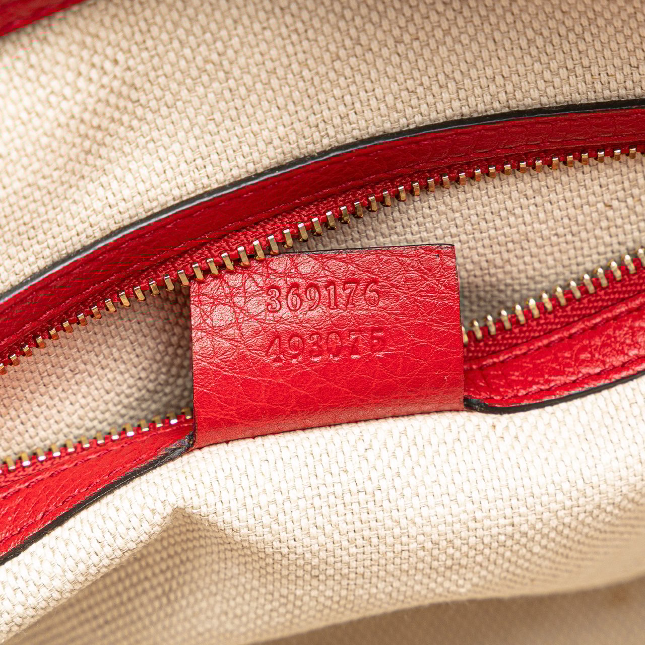 Gucci Small Leather Soho Cellarius Satchel Rood