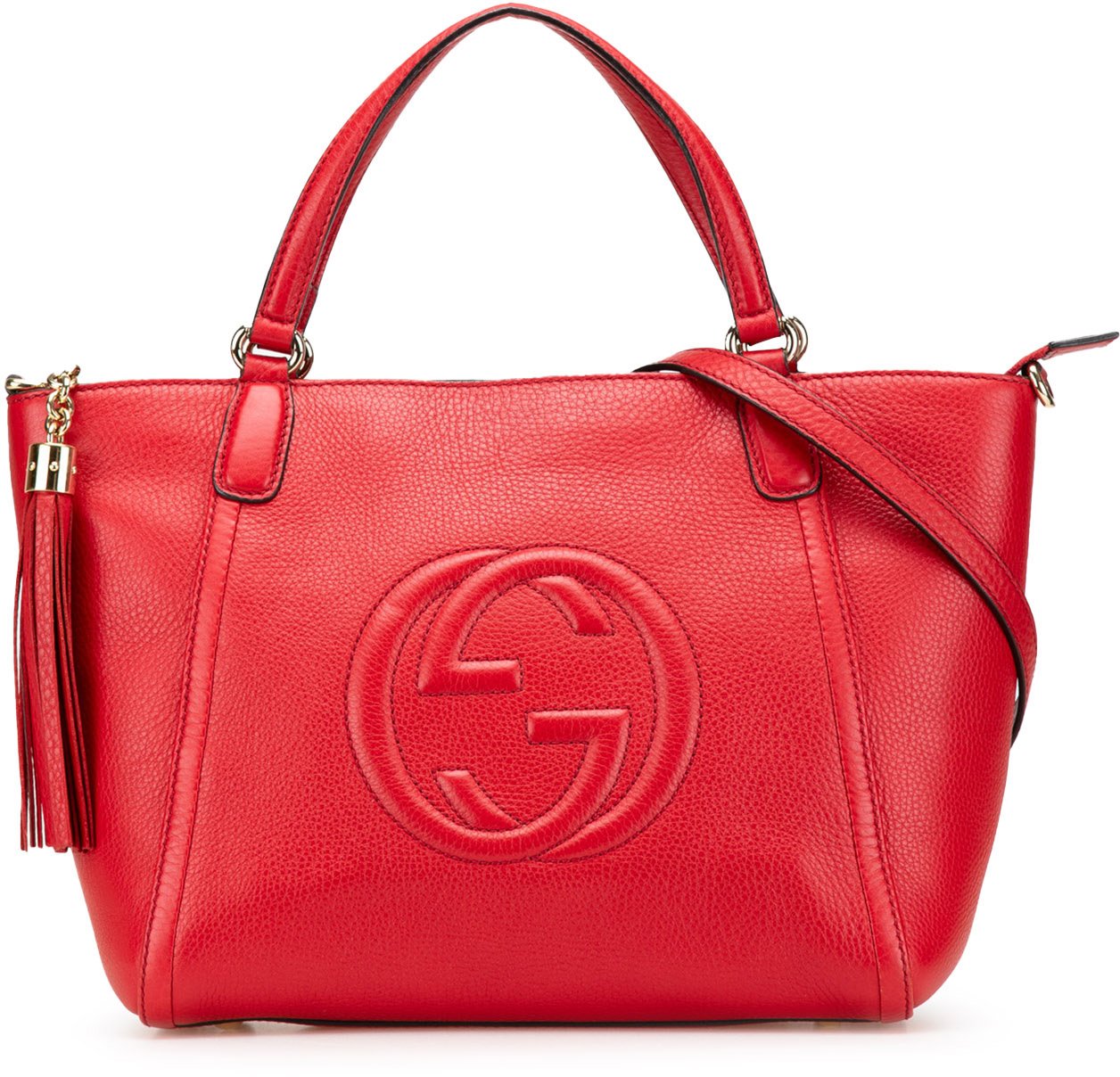 Gucci Small Leather Soho Cellarius Satchel Rood
