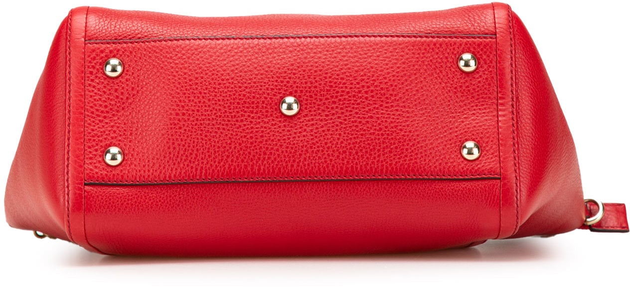 Gucci Small Leather Soho Cellarius Satchel Rood