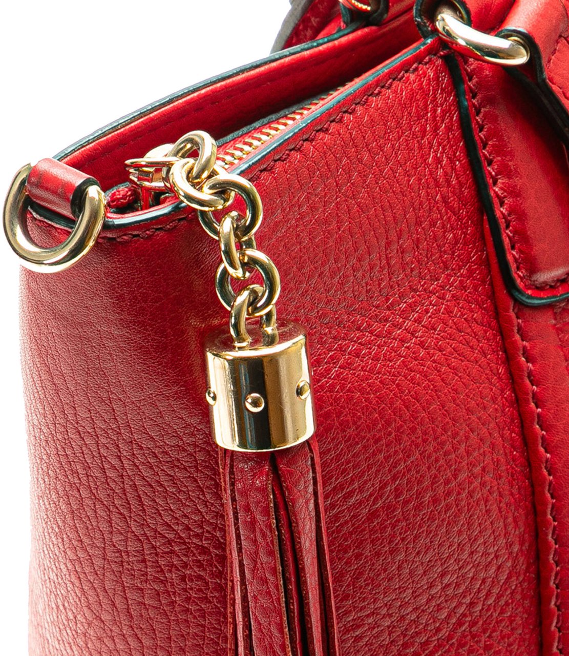 Gucci Small Leather Soho Cellarius Satchel Rood