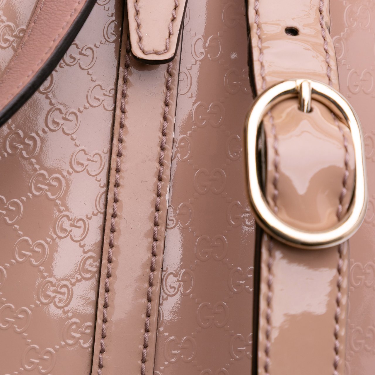 Gucci Large Microguccissima Patent Nice Dome Satchel Bruin