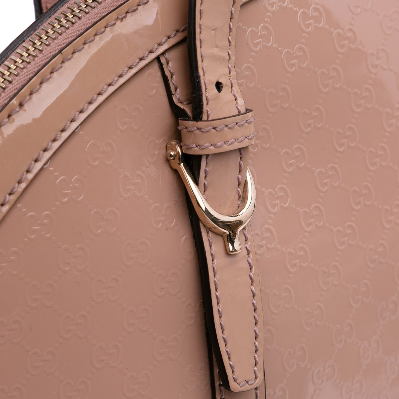 Gucci Large Microguccissima Patent Nice Dome Satchel Bruin