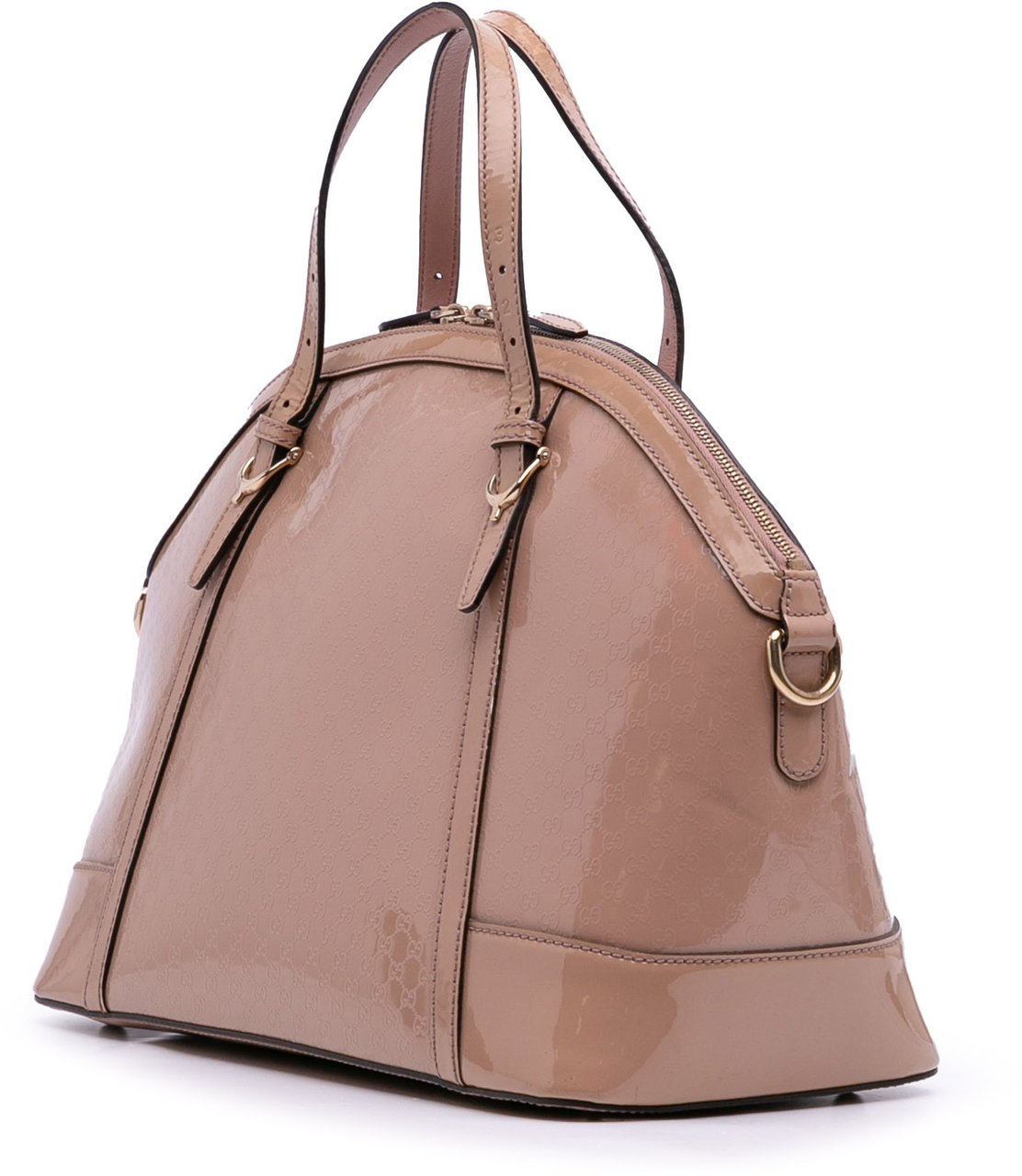 Gucci Large Microguccissima Patent Nice Dome Satchel Bruin