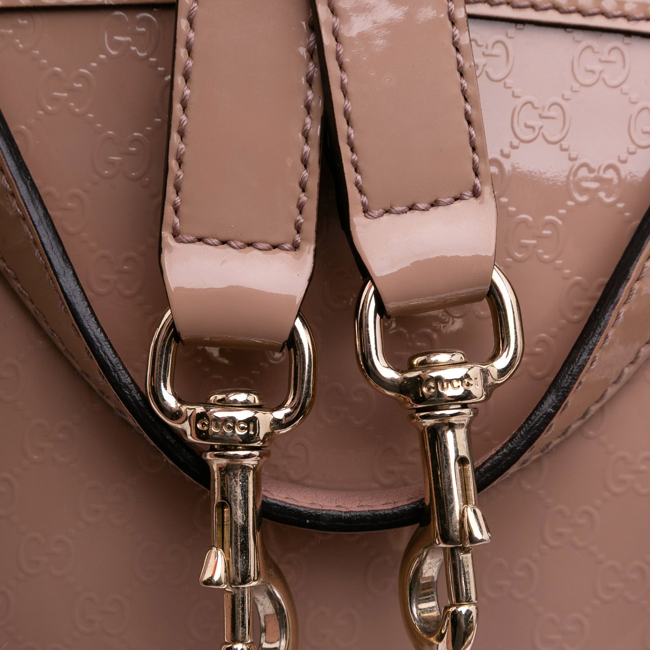 Gucci Large Microguccissima Patent Nice Dome Satchel Bruin