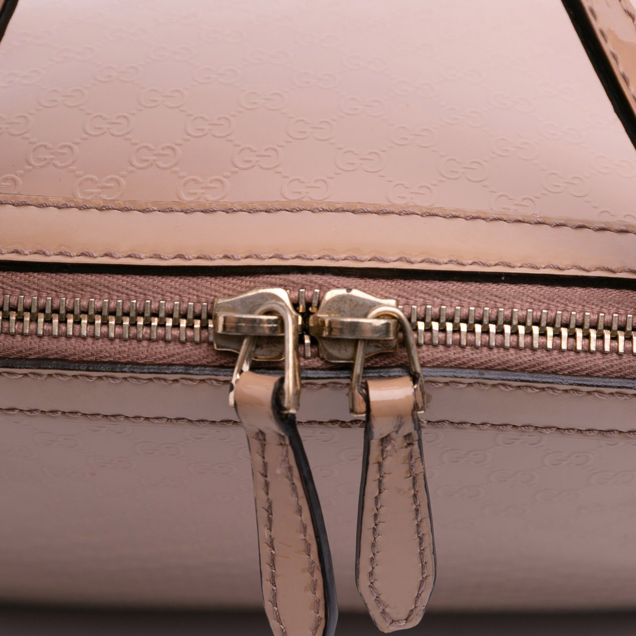 Gucci Large Microguccissima Patent Nice Dome Satchel Bruin