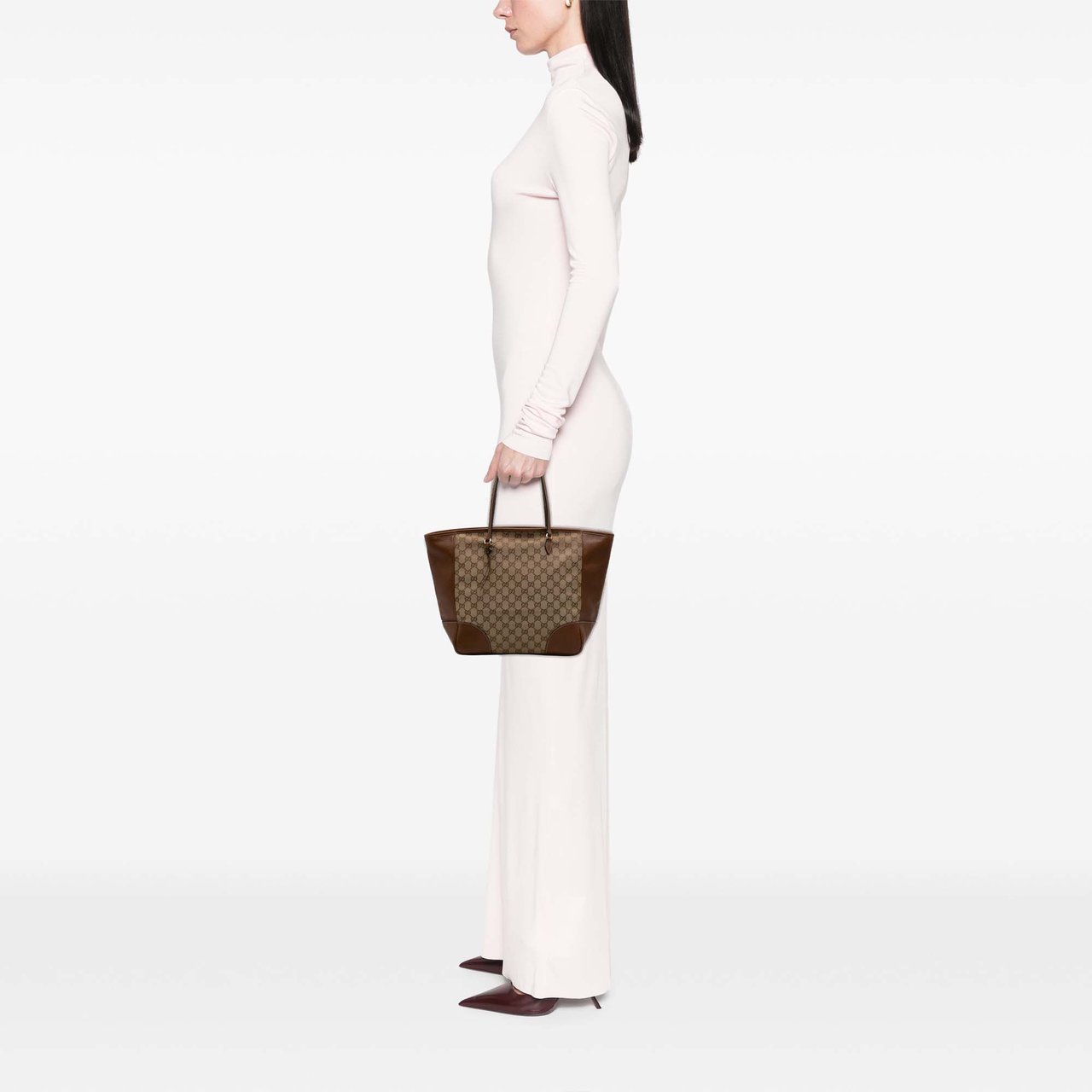 Gucci GG Canvas Bree Tote Bruin