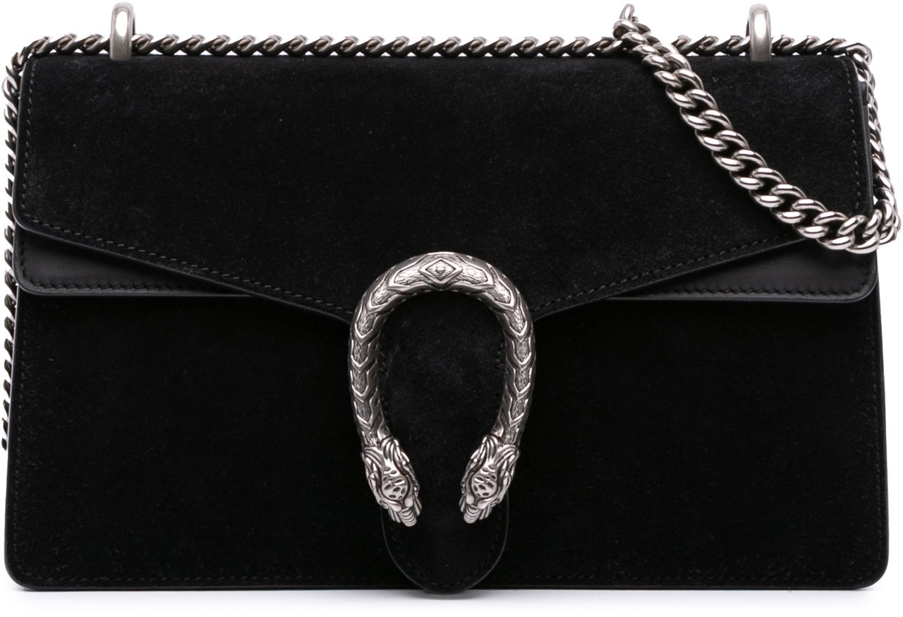 Gucci Small Velvet Dionysus Shoulder Bag Zwart