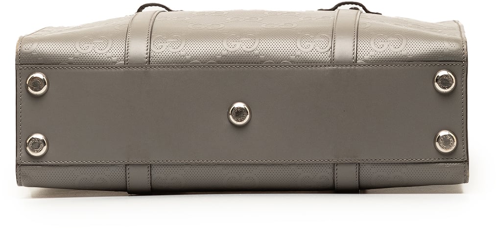Gucci GG Embossed Leather Vertical Tote Grijs