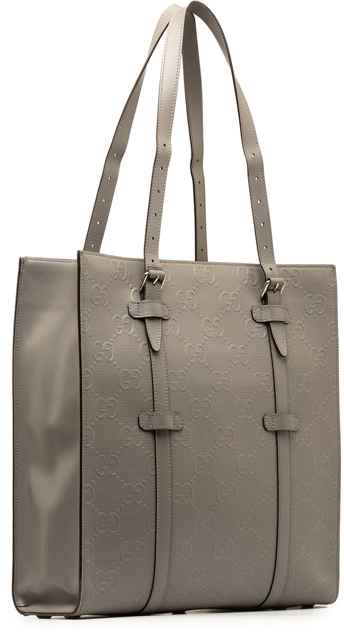Gucci GG Embossed Leather Vertical Tote Grijs