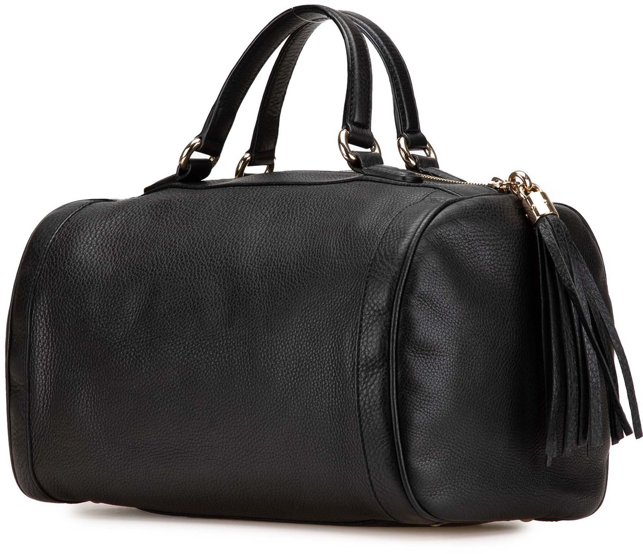 Gucci Medium Pebbled Calfskin Soho Boston Bag Zwart