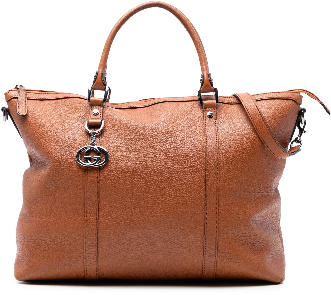 Gucci Leather GG Charm Satchel Bruin