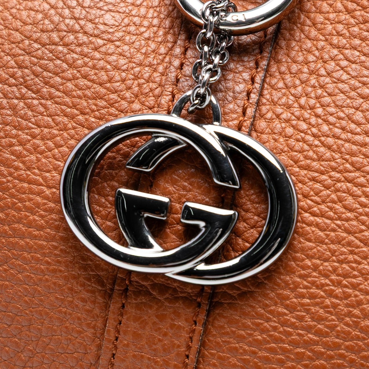 Gucci Leather GG Charm Satchel Bruin