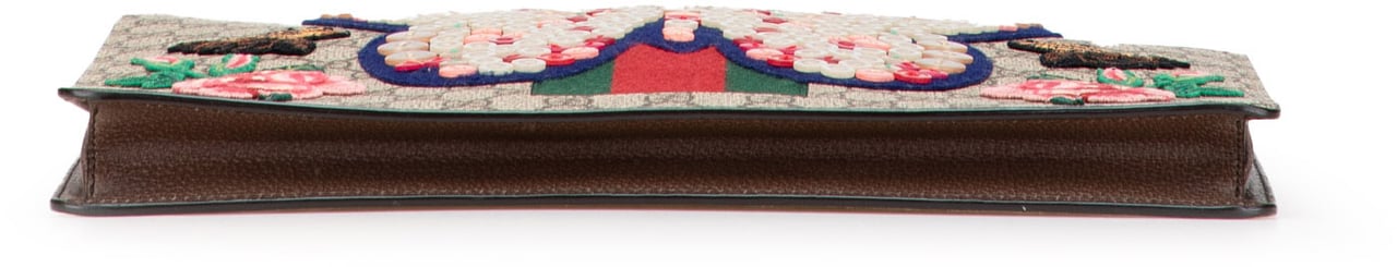 Gucci GG Supreme Web Butterfly Clutch Bruin