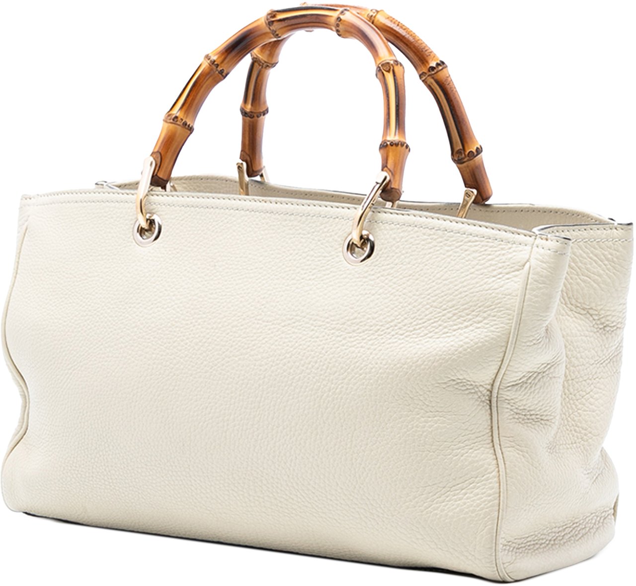 Gucci Medium Calfskin Bamboo Shopper Satchel Wit