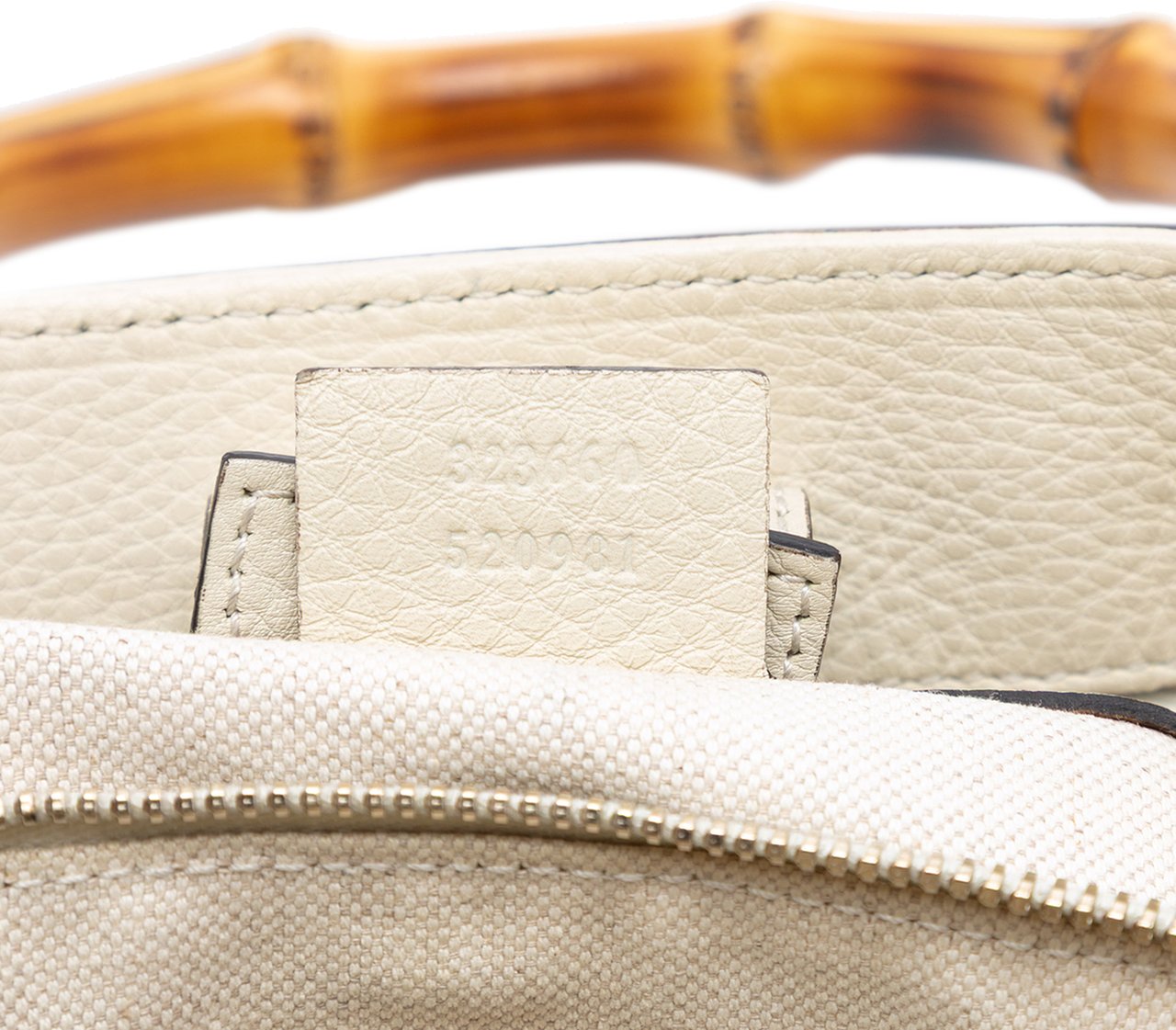 Gucci Medium Calfskin Bamboo Shopper Satchel Wit