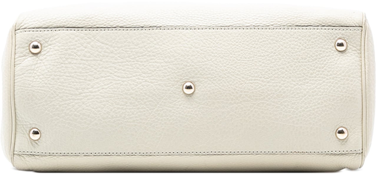 Gucci Medium Calfskin Bamboo Shopper Satchel Wit