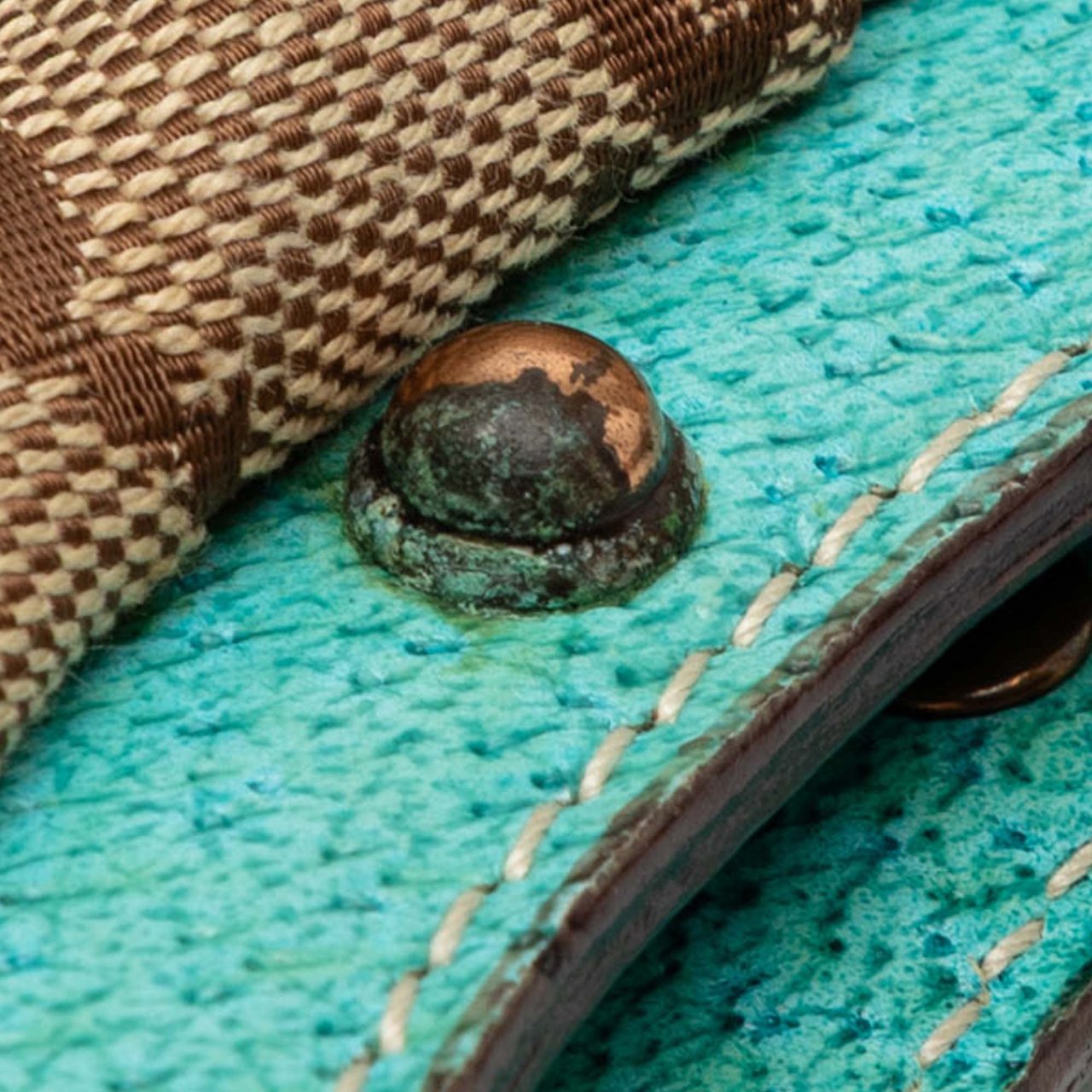 Gucci Studded GG Canvas Bamboo Hobo Bruin