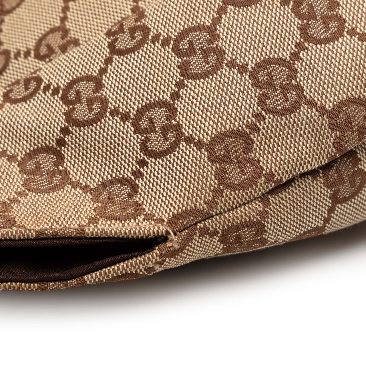 Gucci Studded GG Canvas Bamboo Hobo Bruin