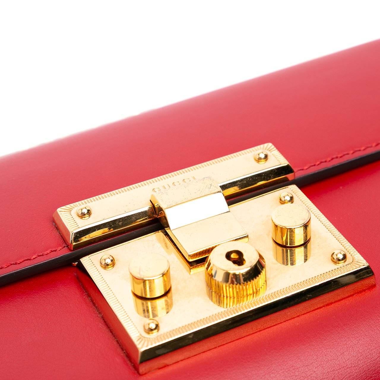 Gucci Small Leather Padlock Crossbody Rood