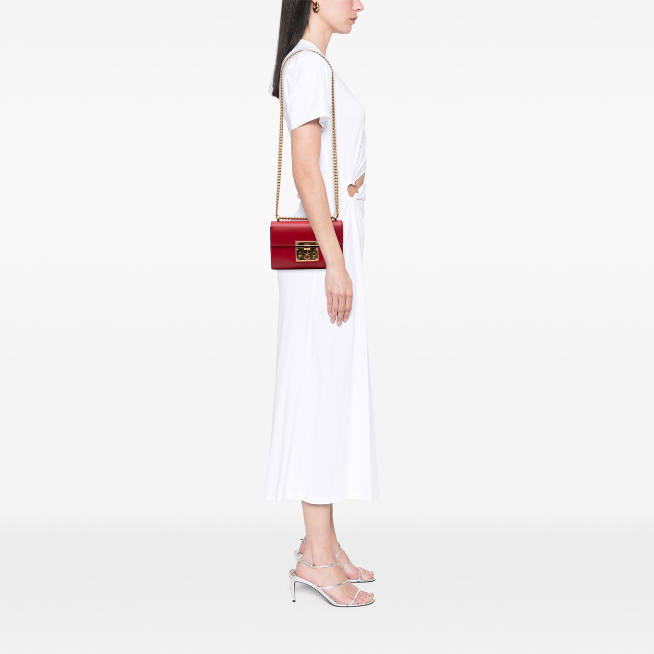 Gucci Small Leather Padlock Crossbody Rood