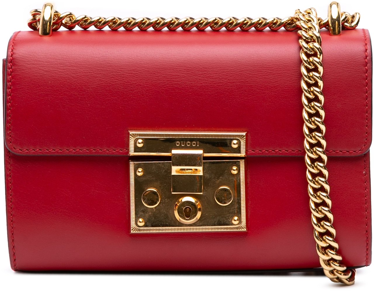 Gucci Small Leather Padlock Crossbody Rood
