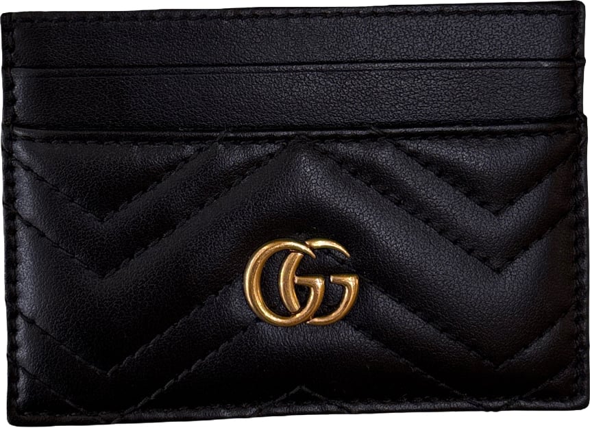 Gucci GG Marmont Card Holder Matelasse Leather Zwart