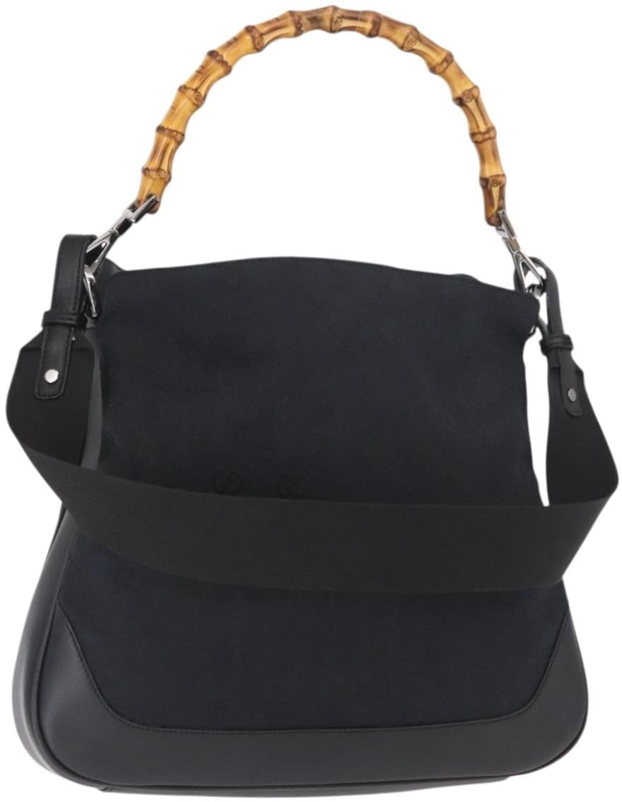 Gucci Gucci Diana Bamboo Shoulder Bag GG Canvas Medium Zwart