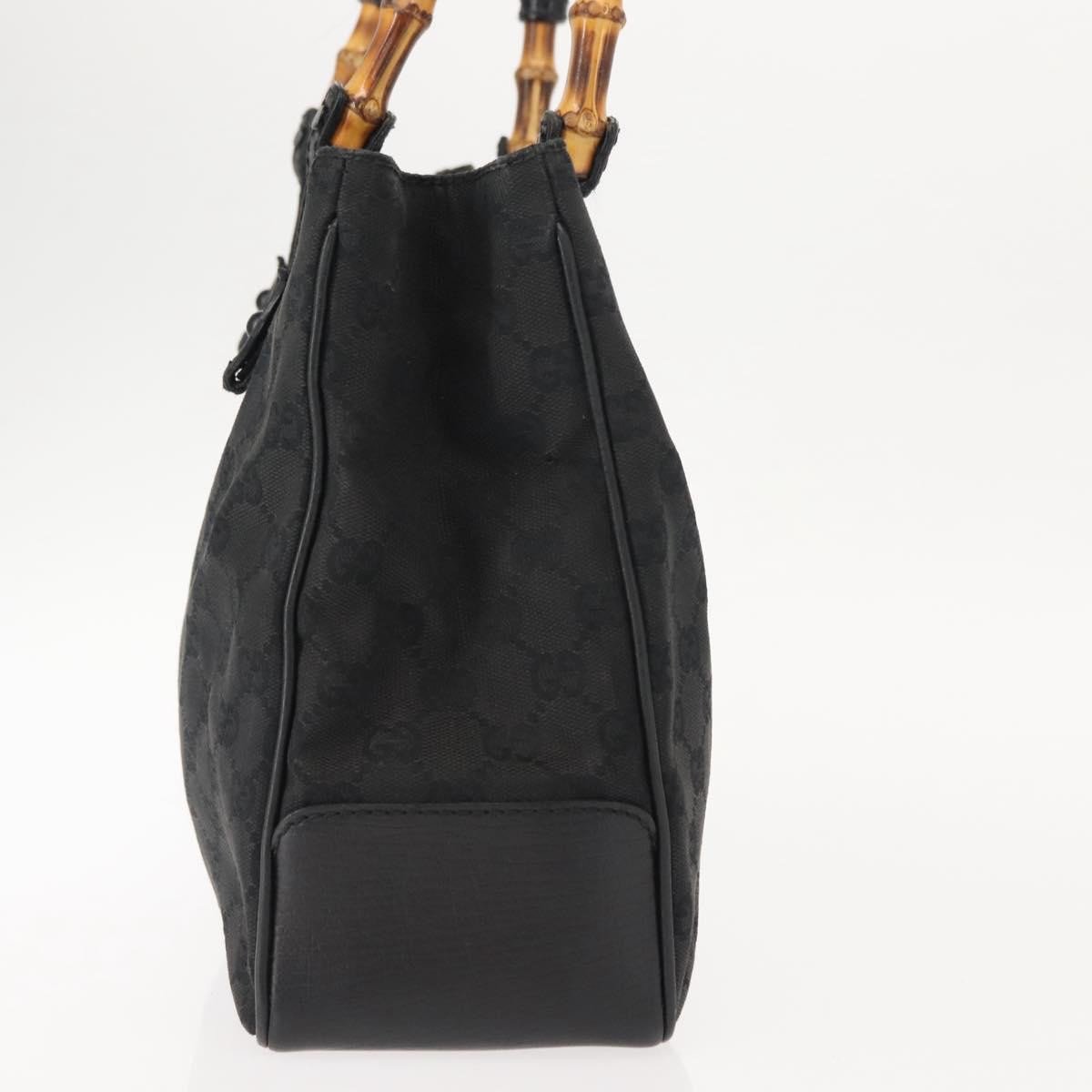 Gucci Gucci Vintage Bamboo Handle Bag Canvas Zwart