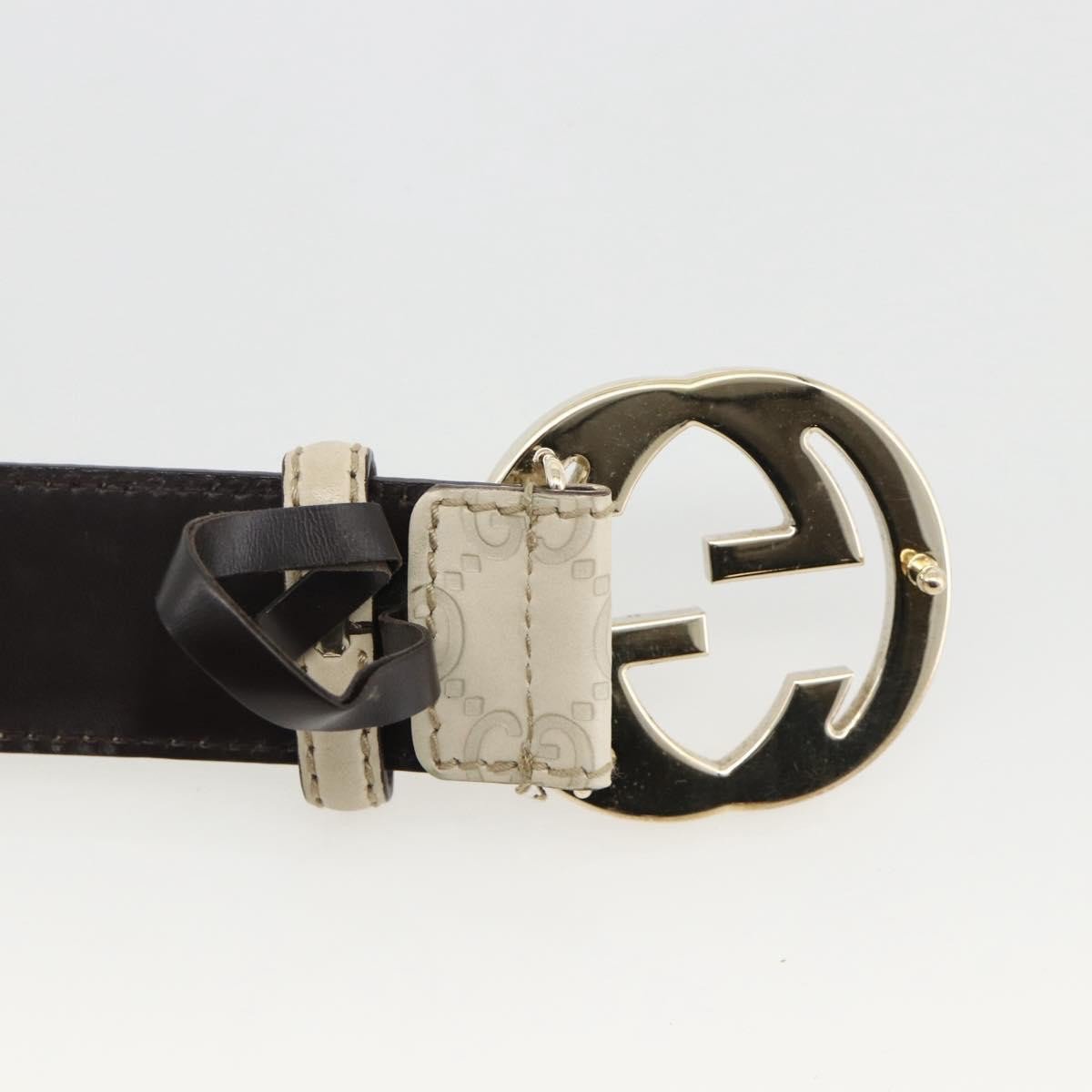 Gucci Interlocking G Reversible Belt Guccissima Leather Wide Wit