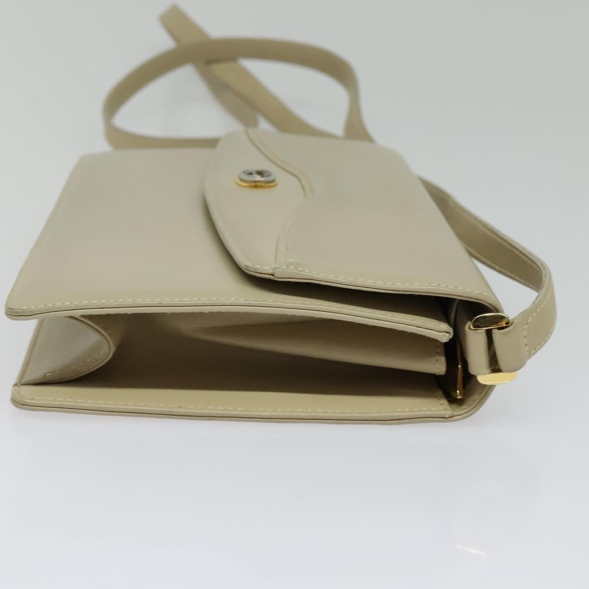 Gucci Gucci Vintage Interlocking G Flap Shoulder Bag Leather Small Beige
