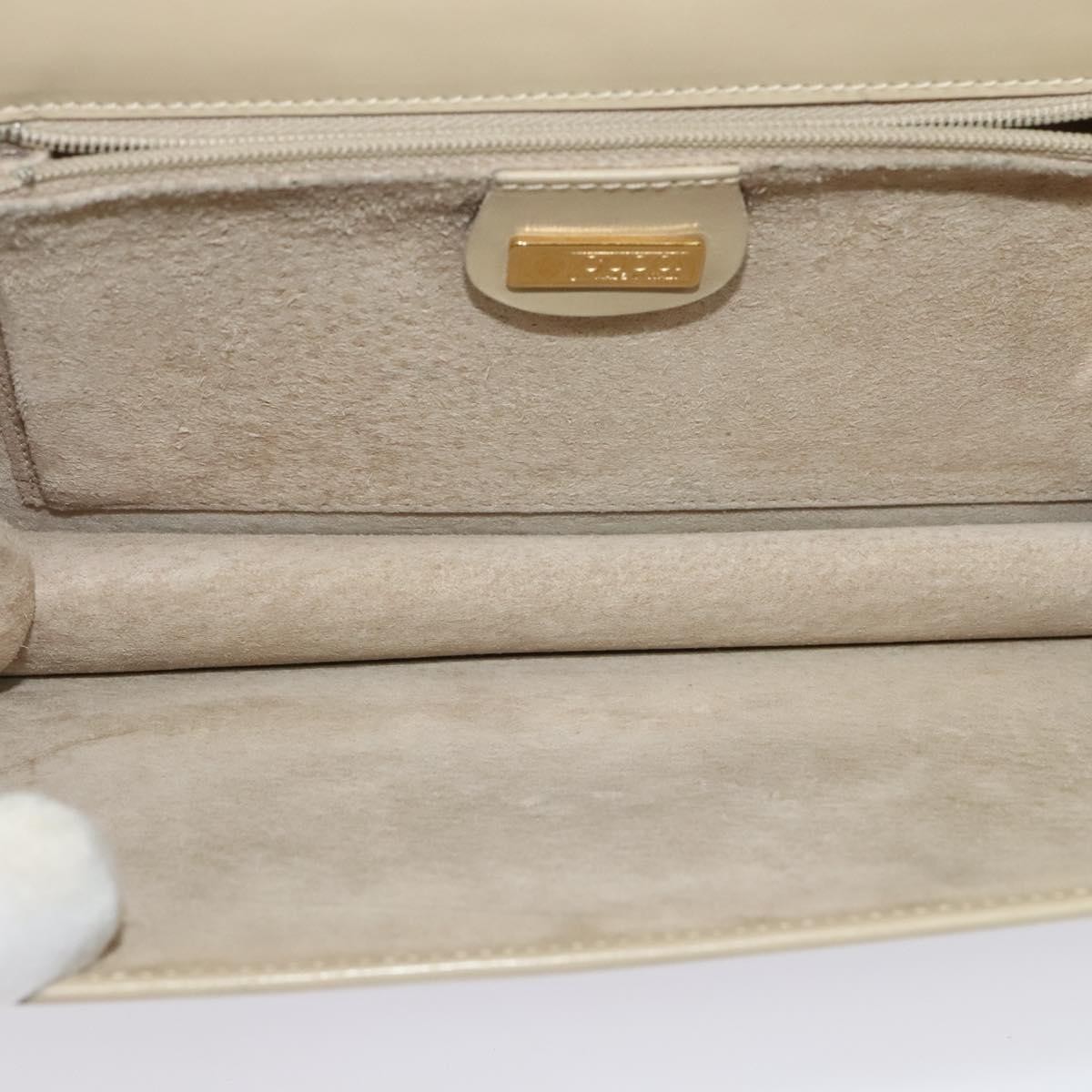 Gucci Gucci Vintage Interlocking G Flap Shoulder Bag Leather Small Beige