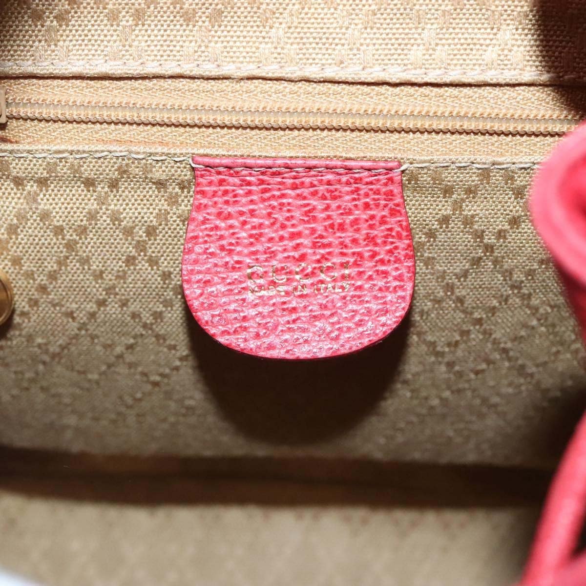 Gucci Vintage Bamboo Suede Mini Rood