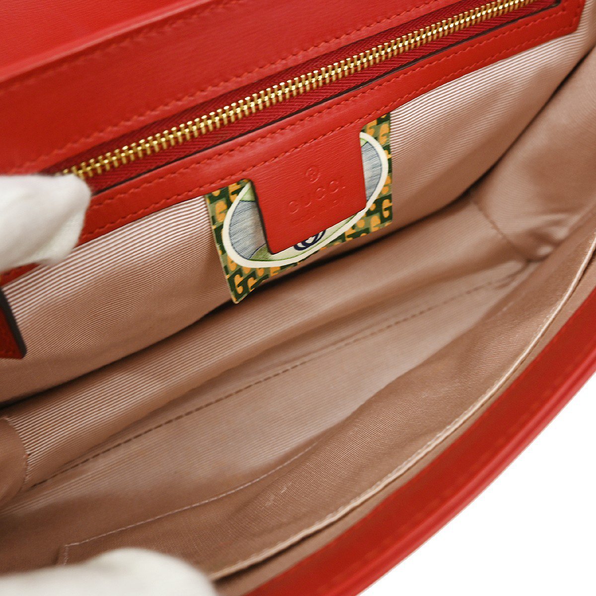 Gucci Gucci Rajah Chain Shoulder Bag Leather Medium Rood