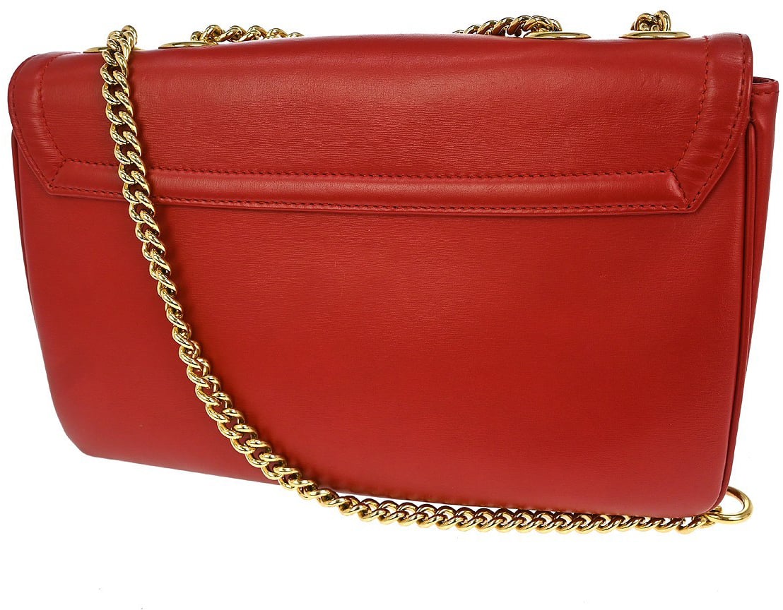 Gucci Gucci Rajah Chain Shoulder Bag Leather Medium Rood