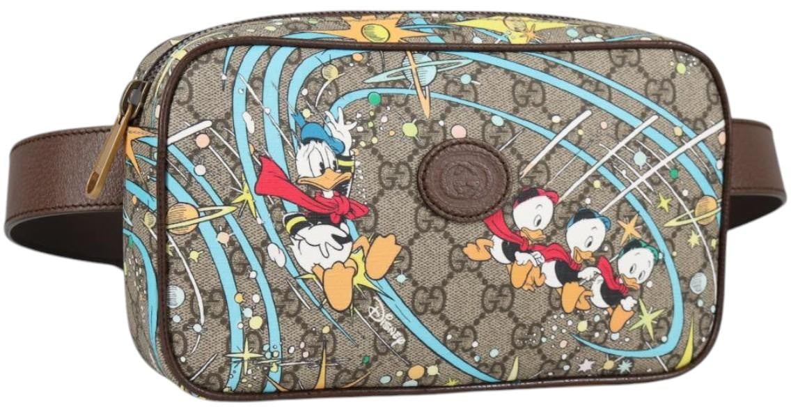 Gucci Gucci Disney Donald Duck Belt Bag Printed GG Coated Canvas Beige