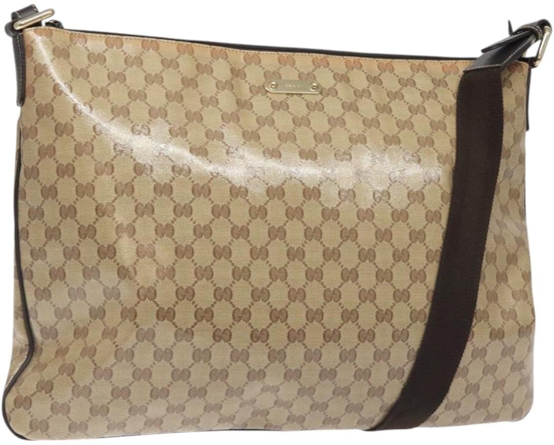 Gucci Gucci Flap Messenger Bag (Outlet) GG Coated Canvas Beige