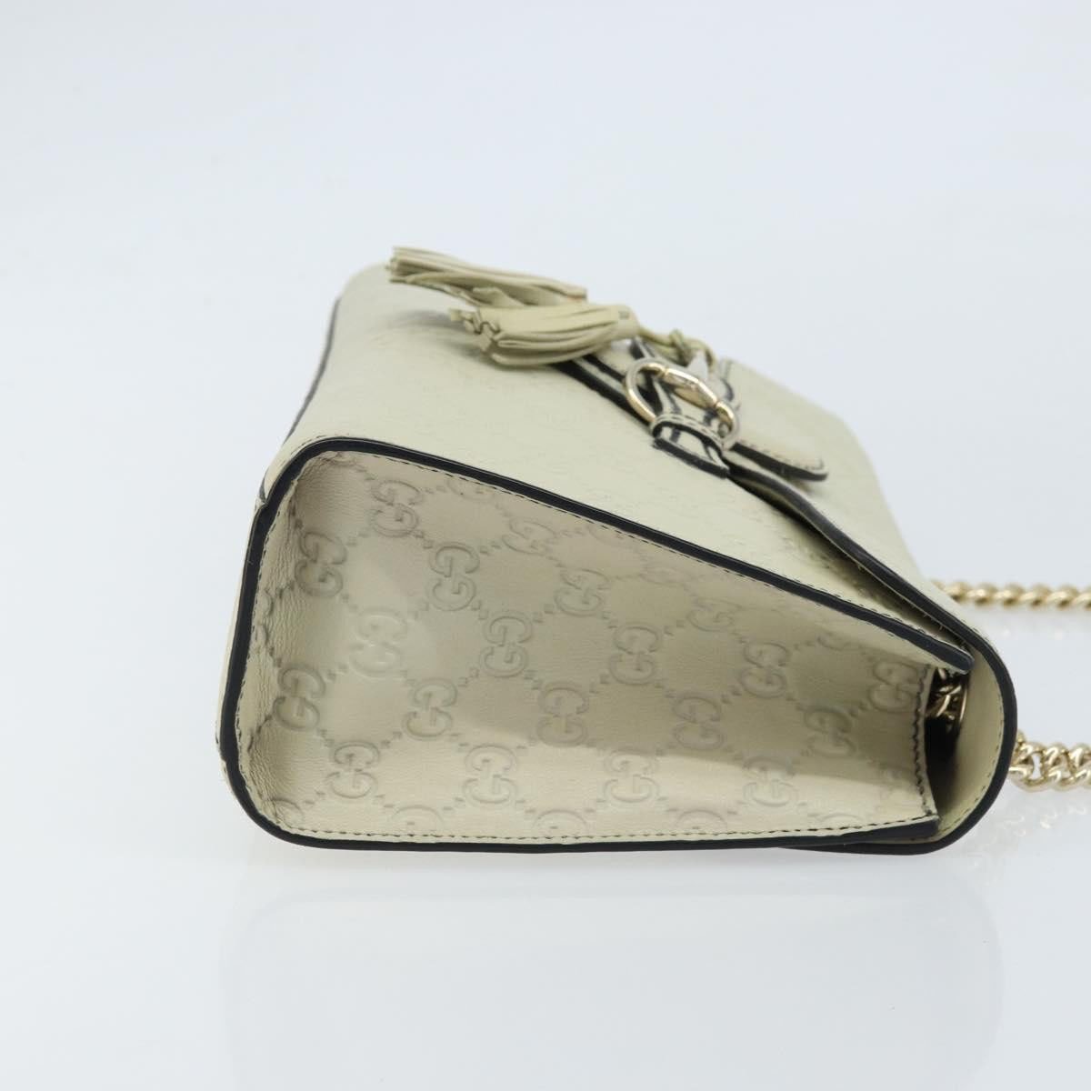 Gucci Emily Chain Flap Bag Guccissima Leather Medium Beige