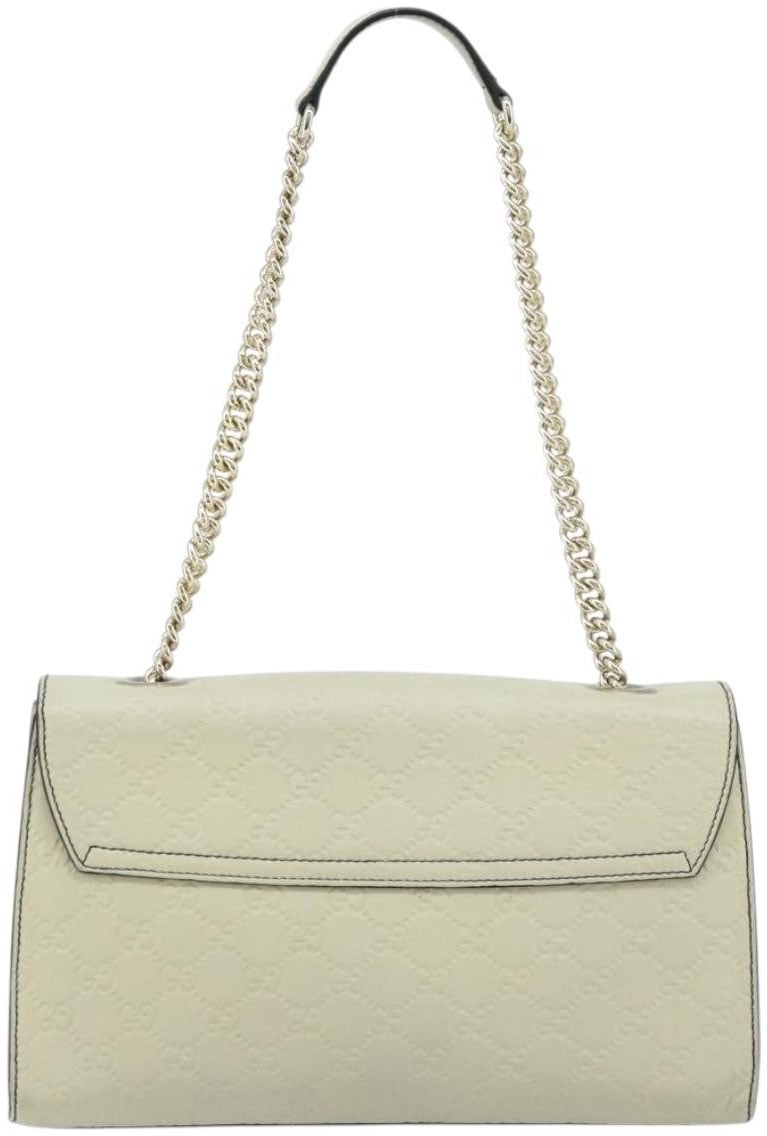 Gucci Emily Chain Flap Bag Guccissima Leather Medium Beige