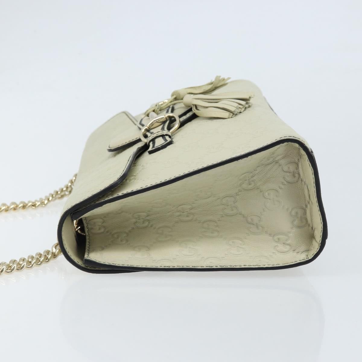 Gucci Emily Chain Flap Bag Guccissima Leather Medium Beige