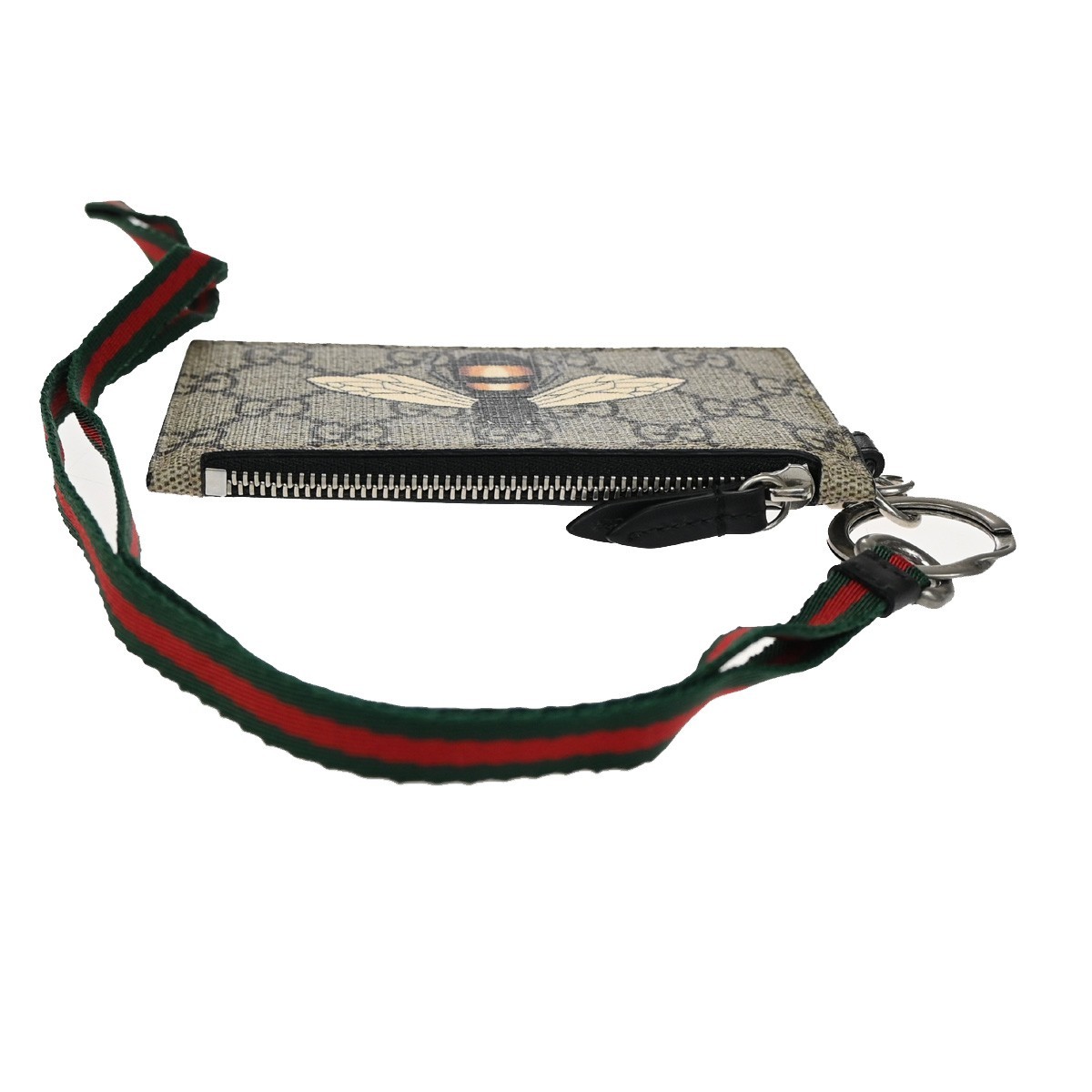 Gucci Gucci Bee Card Holder Printed GG Coated Canvas Bruin