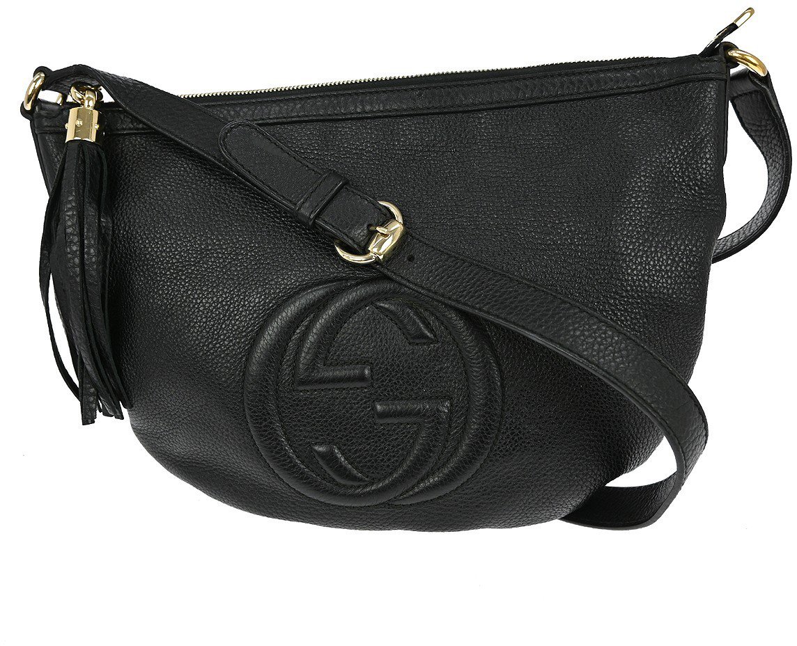 Gucci Gucci Soho Messenger Bag Leather Medium Zwart