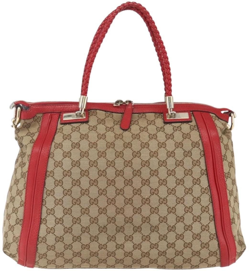 Gucci Gucci Bella Tote GG Canvas with Leather Medium Beige