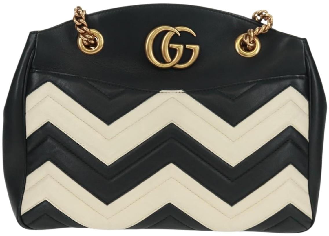 Gucci Gucci GG Marmont Chain Tote Matelasse Leather Medium Zwart