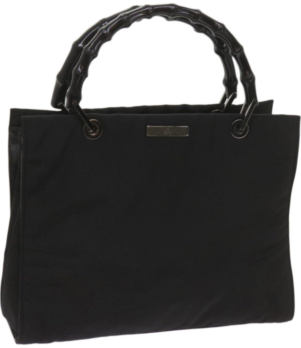 Gucci Gucci Bamboo Shopper Tote Canvas Zwart